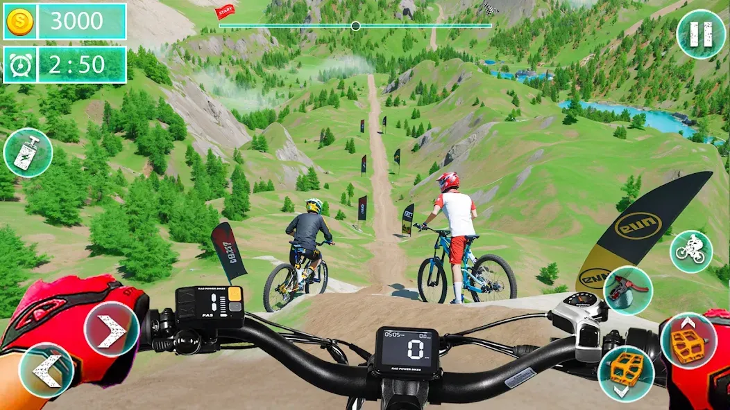 MTB Downhill: BMX Racer мод на Андроид: Безлимитные деньги и все велосипеды — скриншот 3 MTB Downhill: BMX Racer мод на Андроид: Безлимитные деньги и все велосипеды — скриншот 3