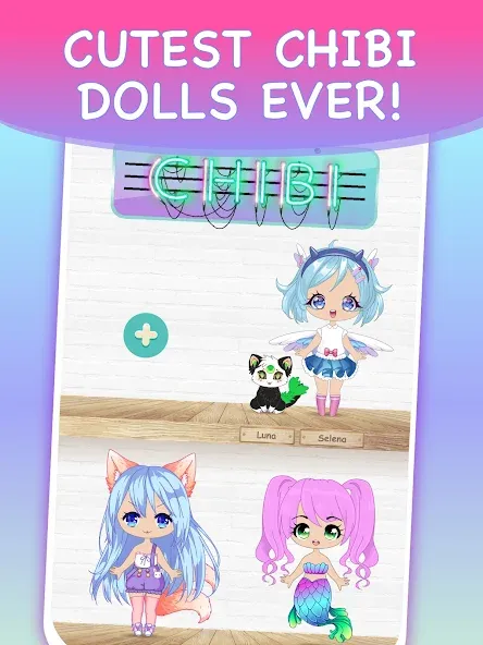 Скачать Chibi Dress Up Games for Girls на Андроид с модом — Разблокированы все наряды и аксессуары — скриншот 1