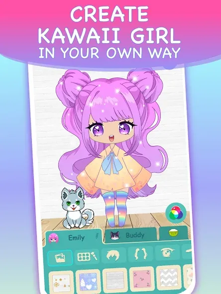 Скачать Chibi Dress Up Games for Girls на Андроид с модом — Разблокированы все наряды и аксессуары — скриншот 2