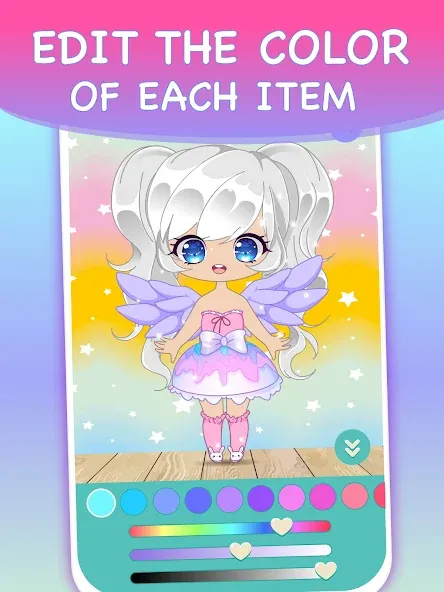 Скачать Chibi Dress Up Games for Girls на Андроид с модом — Разблокированы все наряды и аксессуары — скриншот 4