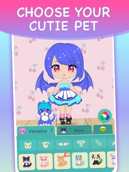 Скачать Chibi Dress Up Games for Girls на Андроид с модом — Разблокированы все наряды и аксессуары — скриншот 5