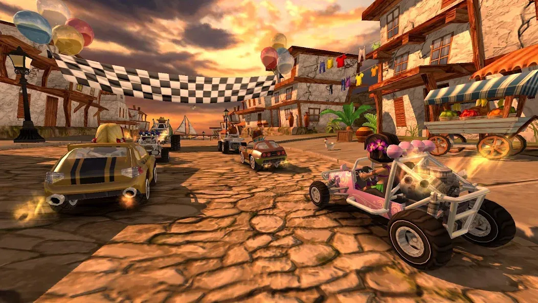 Beach Buggy Racing — последняя версия с модом (Безлимитные деньги и открыты все машины) — скриншот 1 Beach Buggy Racing — последняя версия с модом (Безлимитные деньги и открыты все машины) — скриншот 1