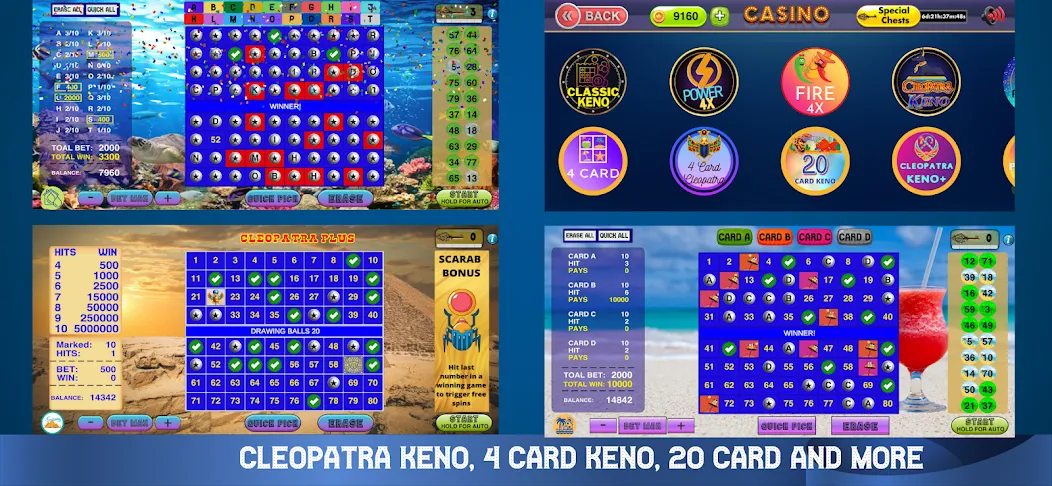 Cleopatra Keno - Keno Games мод на Андроид: Безлимитные монеты и бонусы — скриншот 3 Cleopatra Keno - Keno Games мод на Андроид: Безлимитные монеты и бонусы — скриншот 3