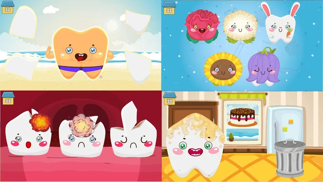 Funny Teeth kids dentist care! мод на Андроид: Безлимитные деньги и все инструменты — скриншот 1 Funny Teeth kids dentist care! мод на Андроид: Безлимитные деньги и все инструменты — скриншот 1