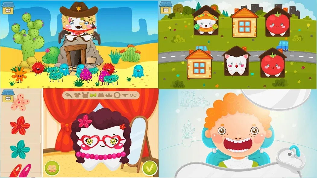 Funny Teeth kids dentist care! мод на Андроид: Безлимитные деньги и все инструменты — скриншот 4 Funny Teeth kids dentist care! мод на Андроид: Безлимитные деньги и все инструменты — скриншот 4