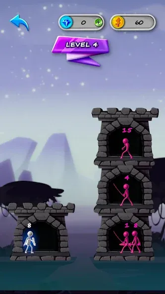 Скачать мод Stickman Tower Defense — Безлимитные деньги и усиленная защита — скриншот 3 Скачать мод Stickman Tower Defense — Безлимитные деньги и усиленная защита — скриншот 3