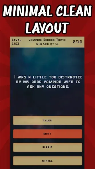 Vampire Diaries Quiz Trivia взлом на Андроид — Открыты все вопросы и подсказки — скриншот 2 Vampire Diaries Quiz Trivia взлом на Андроид — Открыты все вопросы и подсказки — скриншот 2