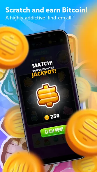 Bitcoin Scratch MOD APK: Много биткоинов и бонусов — скриншот 1