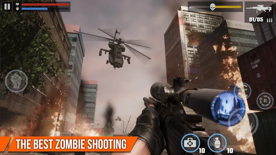 Скачать Dead Target: Zombie Games 3D на Андроид с модом — Безлимитные патроны и здоровье — скриншот 4