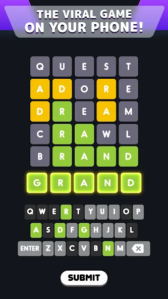 Мод Wordle! — Неограниченные попытки и подсказки, скачать APK — скриншот 1 Мод Wordle! — Неограниченные попытки и подсказки, скачать APK — скриншот 1