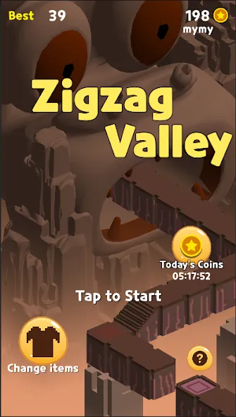 Zigzag Valley,Endless game — скачать мод: Безлимитные монеты и жизни — скриншот 1