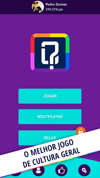 Quizit - Trivia Português бесплатно на Андроид — мод: Безлимитные подсказки и жизни — скриншот 1 Quizit - Trivia Português бесплатно на Андроид — мод: Безлимитные подсказки и жизни — скриншот 1
