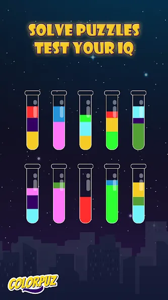 Colorpuz - Water Sort Puzzle (Мод: Без рекламы и все уровни открыты) — скачать на Андроид — скриншот 4 Colorpuz - Water Sort Puzzle (Мод: Без рекламы и все уровни открыты) — скачать на Андроид — скриншот 4