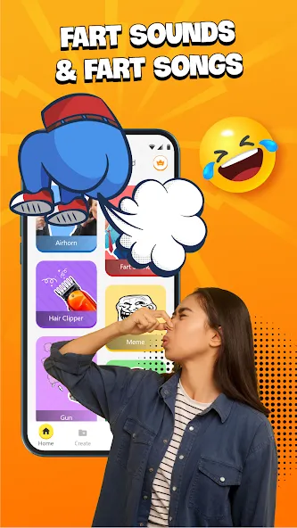 Prank Sounds Haircut, Air Horn MOD APK: Разблокированы все звуки и функции — скриншот 3