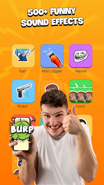 Prank Sounds Haircut, Air Horn MOD APK: Разблокированы все звуки и функции — скриншот 4