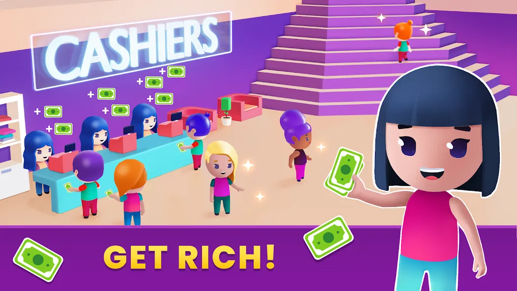 Idle Beauty Salon Tycoon взломанный APK — Безлимитные деньги и алмазы — скриншот 2