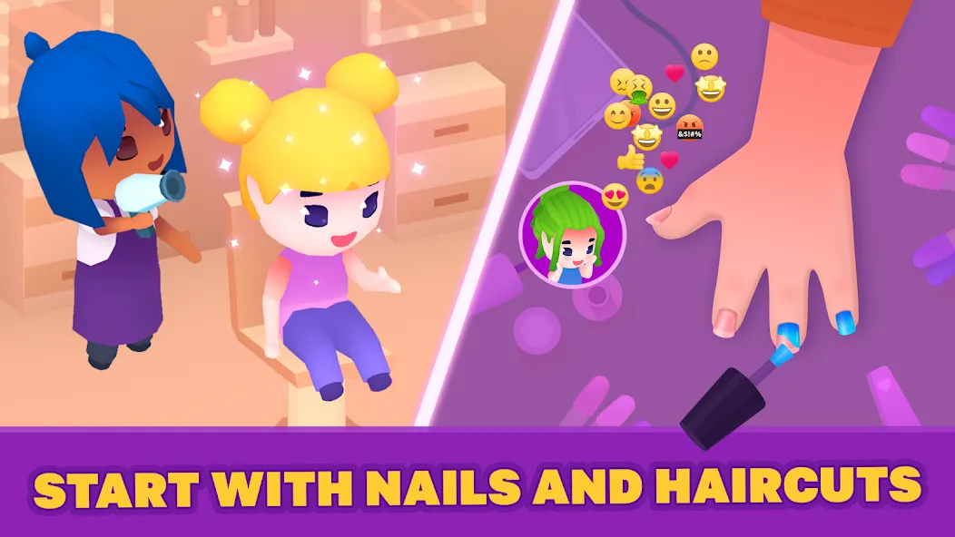 Idle Beauty Salon Tycoon взломанный APK — Безлимитные деньги и алмазы — скриншот 3