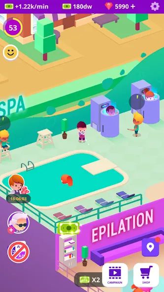 Idle Beauty Salon Tycoon взломанный APK — Безлимитные деньги и алмазы — скриншот 5