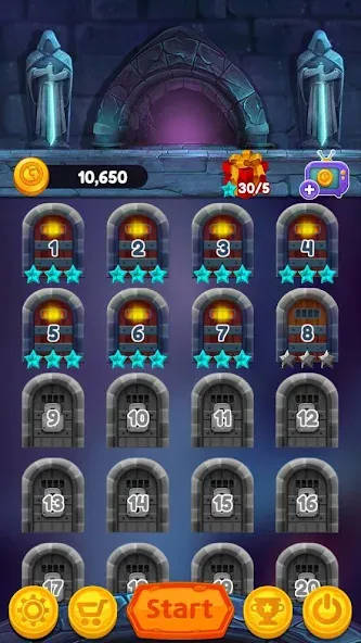 Jewels of Kingdom Knights — скачать мод: Безлимитные монеты и жизни — скриншот 1