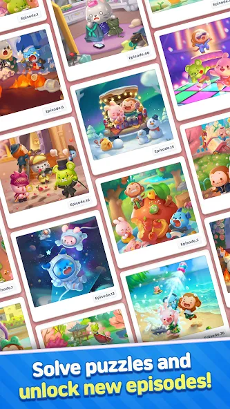 Скачать Anipang Match на Андроид с модом — Безлимитные жизни и усилители — скриншот 4 Скачать Anipang Match на Андроид с модом — Безлимитные жизни и усилители — скриншот 4