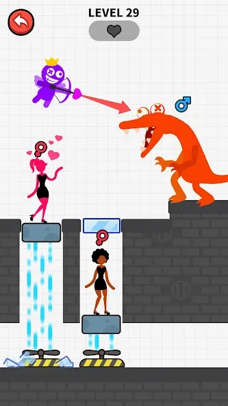 Love Archer rainbow monster на телефон — скачать мод: Безлимитные стрелы и открытые уровни — скриншот 3 Love Archer rainbow monster на телефон — скачать мод: Безлимитные стрелы и открытые уровни — скриншот 3