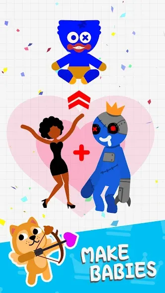 Love Archer rainbow monster на телефон — скачать мод: Безлимитные стрелы и открытые уровни — скриншот 4 Love Archer rainbow monster на телефон — скачать мод: Безлимитные стрелы и открытые уровни — скриншот 4