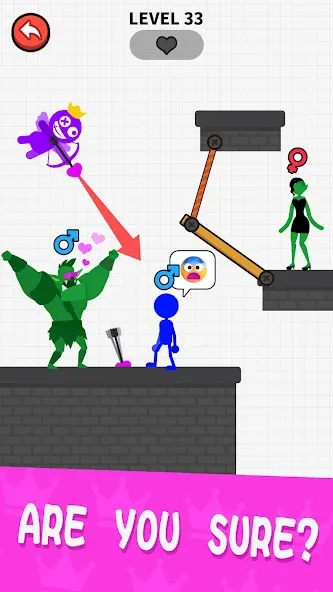 Love Archer rainbow monster на телефон — скачать мод: Безлимитные стрелы и открытые уровни — скриншот 5 Love Archer rainbow monster на телефон — скачать мод: Безлимитные стрелы и открытые уровни — скриншот 5