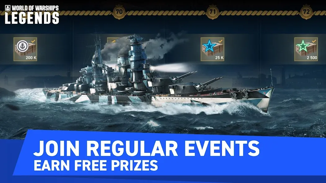 World of Warships Legends PvP MOD APK скачать на Андроид — Много золота и свободный доступ — скриншот 3 World of Warships Legends PvP MOD APK скачать на Андроид — Много золота и свободный доступ — скриншот 3
