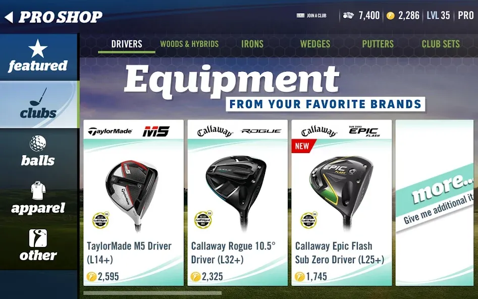 WGT Golf — взломанная версия, Безлимитные деньги и премиум — скриншот 3