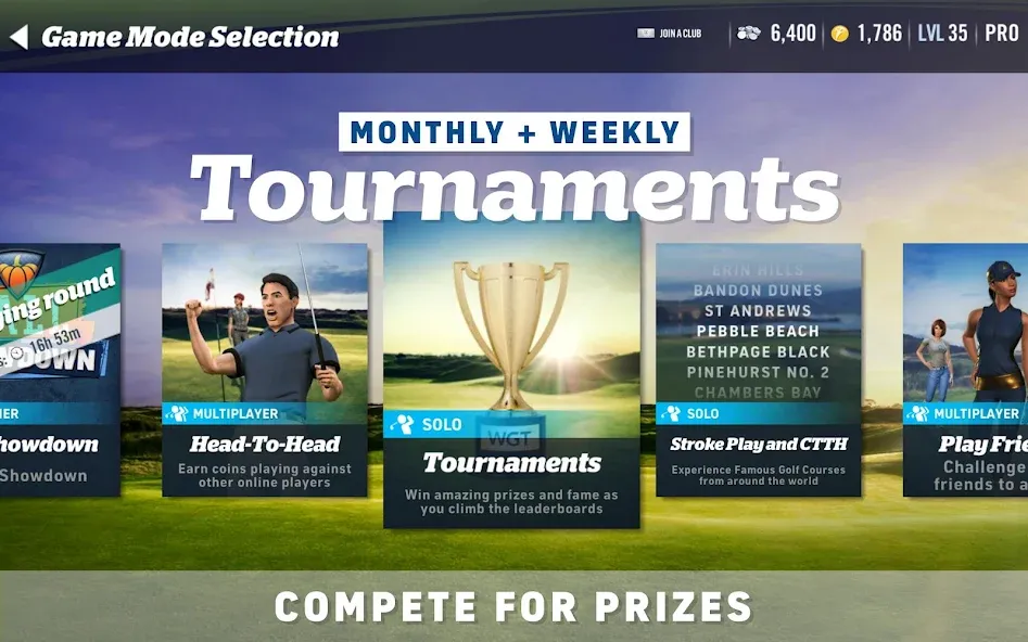 WGT Golf — взломанная версия, Безлимитные деньги и премиум — скриншот 4