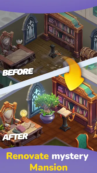 Скачать взлом Weekday Merge: Mansion Mystery — Безлимитные монеты и открыты уровни — скриншот 3 Скачать взлом Weekday Merge: Mansion Mystery — Безлимитные монеты и открыты уровни — скриншот 3