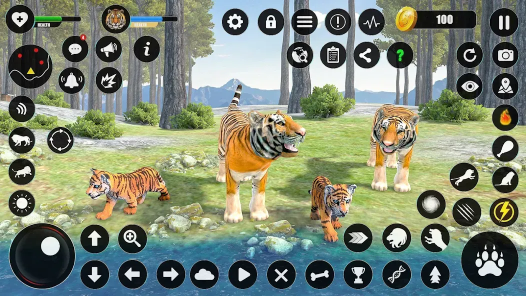 Скачать Tiger Simulator Animal Games Mod APK — Безлимитные монеты и энергия — скриншот 2 Скачать Tiger Simulator Animal Games Mod APK — Безлимитные монеты и энергия — скриншот 2