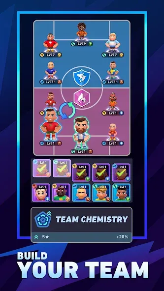 Мод AFK Football: RPG Soccer Games — Безлимитные деньги и энергия, скачать APK — скриншот 3 Мод AFK Football: RPG Soccer Games — Безлимитные деньги и энергия, скачать APK — скриншот 3
