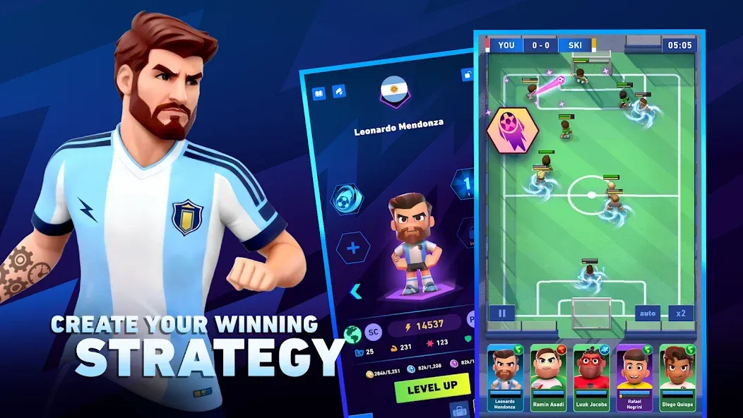 Мод AFK Football: RPG Soccer Games — Безлимитные деньги и энергия, скачать APK — скриншот 5 Мод AFK Football: RPG Soccer Games — Безлимитные деньги и энергия, скачать APK — скриншот 5