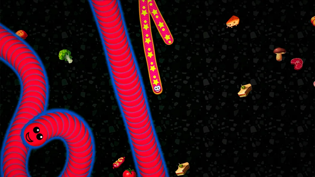 Worms Zone .io - Hungry Snake (Мод: Без рекламы и много монет) — скачать на Андроид — скриншот 3 Worms Zone .io - Hungry Snake (Мод: Без рекламы и много монет) — скачать на Андроид — скриншот 3