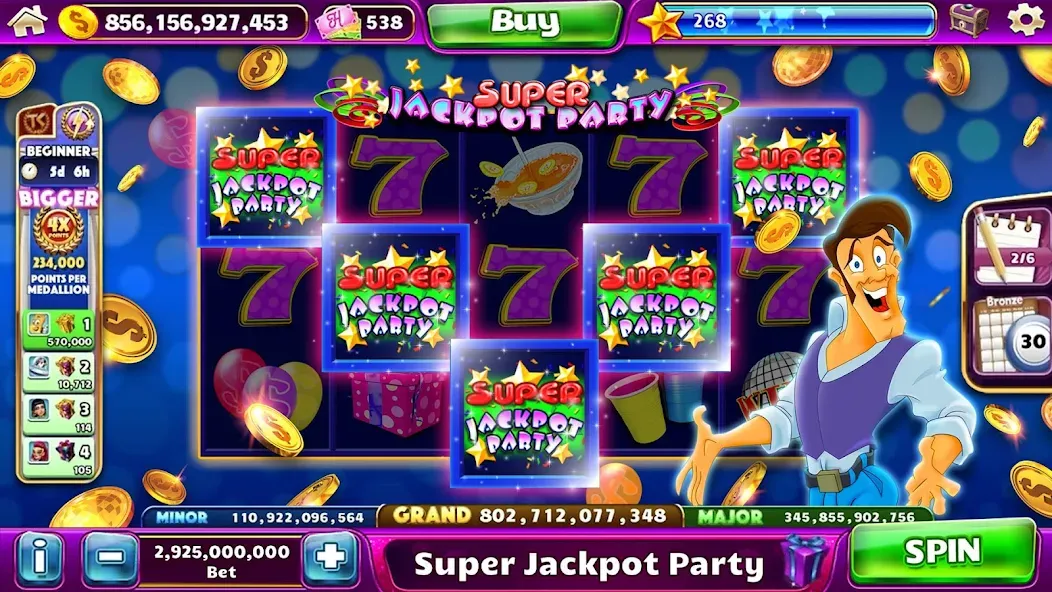 Скачать Jackpot Party Casino Slots Mod APK — Бесплатные спины и много монет — скриншот 4 Скачать Jackpot Party Casino Slots Mod APK — Бесплатные спины и много монет — скриншот 4