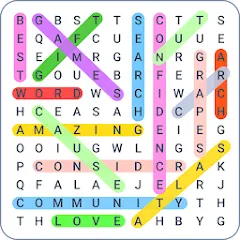 Скачать Word Search Colorful на Андроид с модом — Подсказки доступны без ограничений