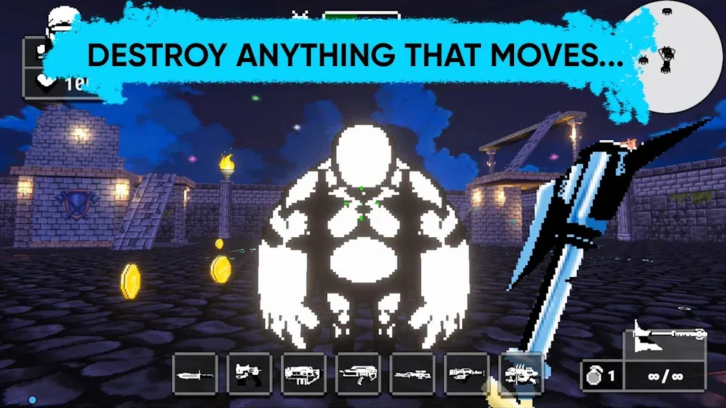 Скачать Doomsday pixel shooter 3d — Безлимитные патроны и здоровье — скриншот 1