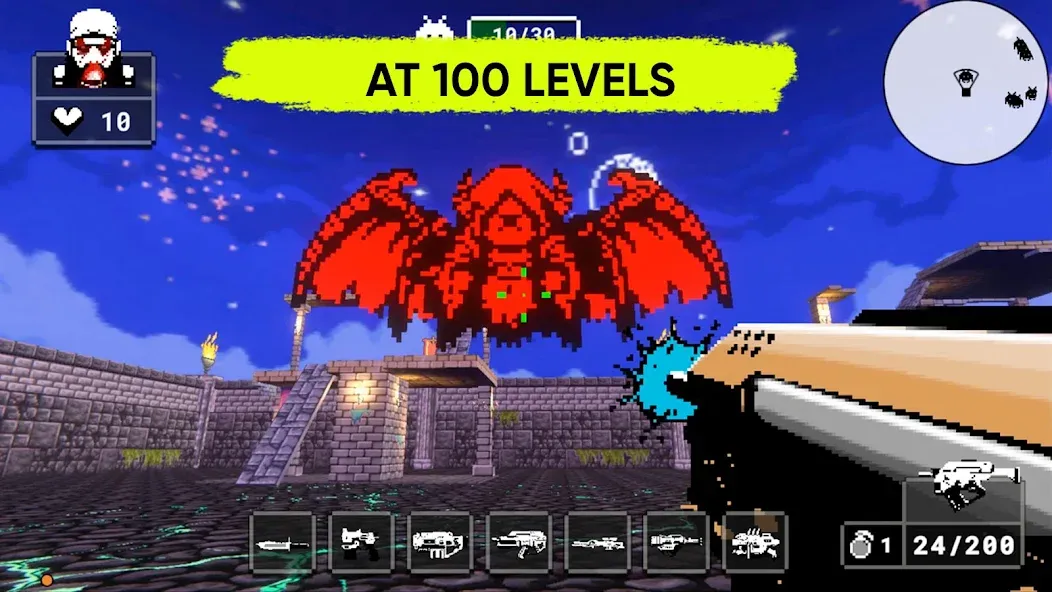 Скачать Doomsday pixel shooter 3d — Безлимитные патроны и здоровье — скриншот 3