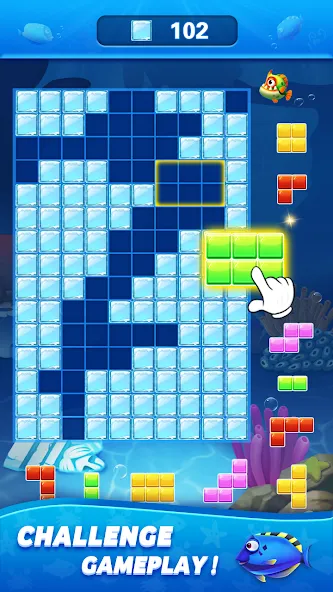 Block Ocean 1010 Puzzle Games на телефон — скачать мод: Без рекламы и бесконечные подсказки — скриншот 2