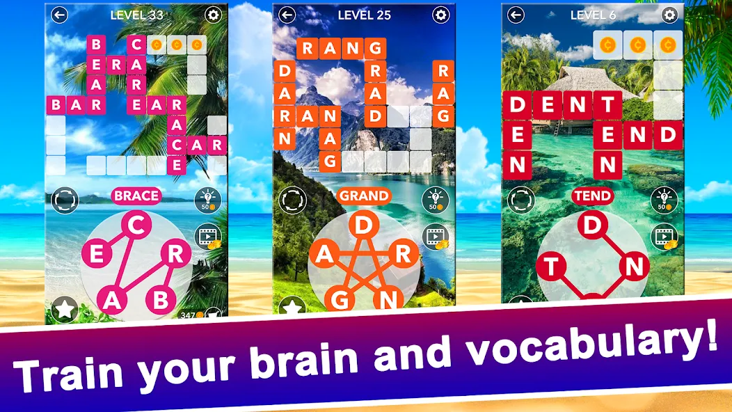 Word Crossword Search взломанный APK — Без рекламы и безлимитные подсказки — скриншот 5
