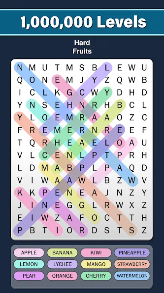 Скачать мод Word Search: Word Find — Безлимитные подсказки и монеты — скриншот 3