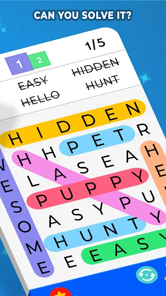 Word Search — скачать мод: Безлимитные подсказки и открыты все уровни — скриншот 3