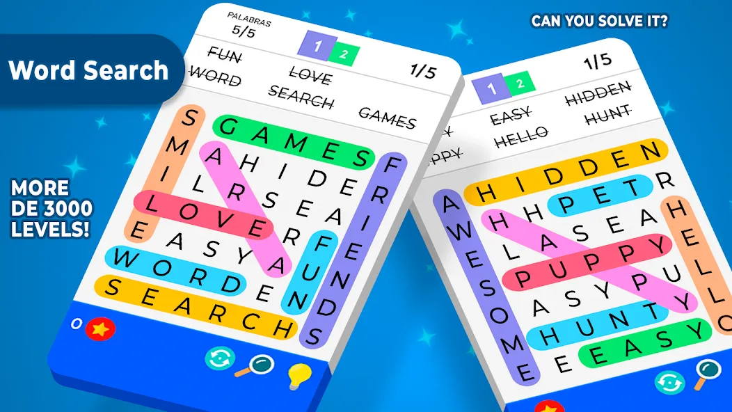 Word Search — скачать мод: Безлимитные подсказки и открыты все уровни — скриншот 5