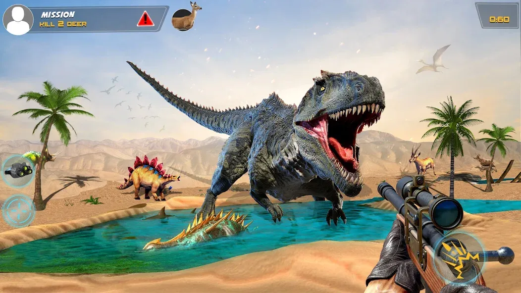 Скачать мод Dino Hunting Sniper Shooter 3D — Безлимитные деньги и патроны — скриншот 1 Скачать мод Dino Hunting Sniper Shooter 3D — Безлимитные деньги и патроны — скриншот 1