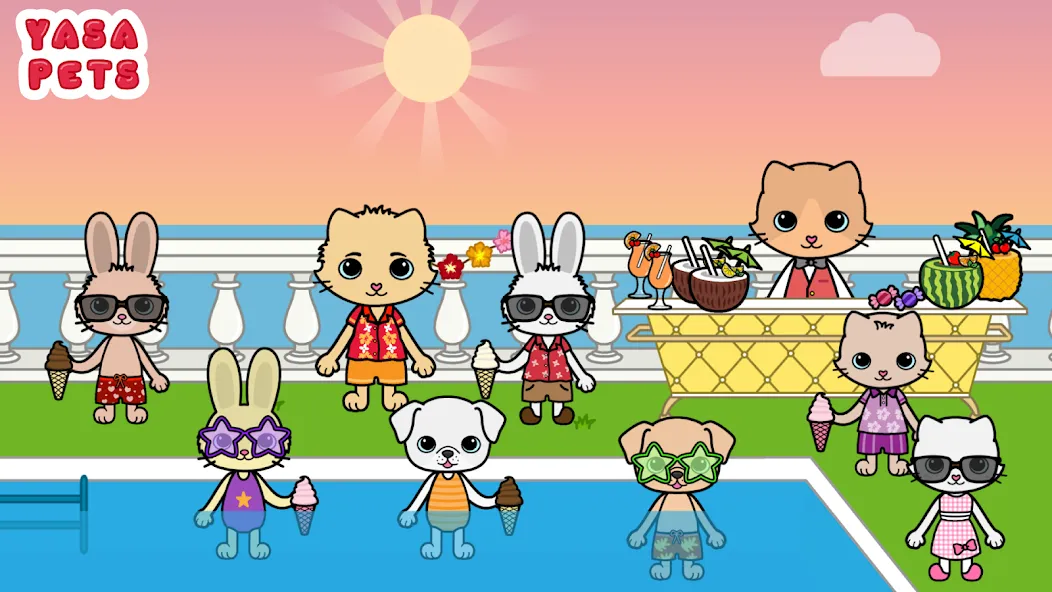 Yasa Pets Vacation MOD APK скачать на Андроид — Все локации и персонажи открыты — скриншот 3 Yasa Pets Vacation MOD APK скачать на Андроид — Все локации и персонажи открыты — скриншот 3