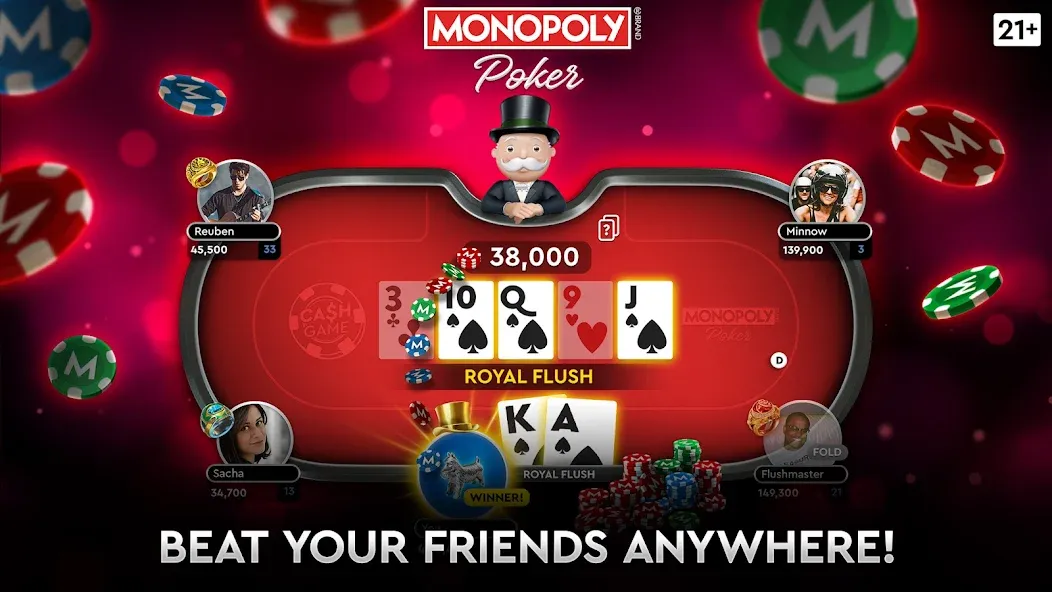 MONOPOLY Poker - Texas Holdem — скачать мод: Безлимитные фишки и открытые столы — скриншот 3 MONOPOLY Poker - Texas Holdem — скачать мод: Безлимитные фишки и открытые столы — скриншот 3