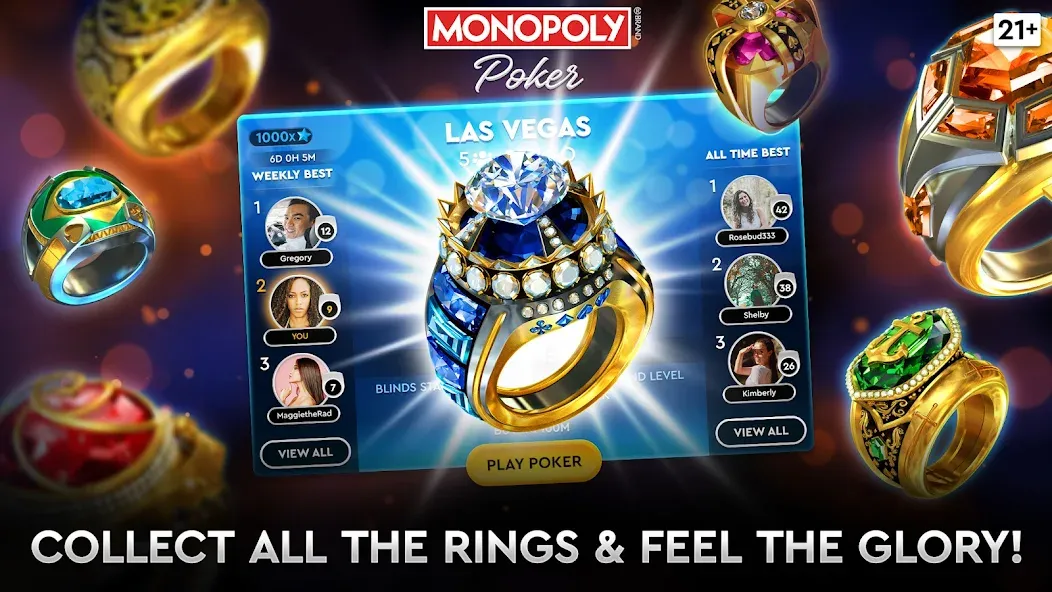 MONOPOLY Poker - Texas Holdem — скачать мод: Безлимитные фишки и открытые столы — скриншот 4 MONOPOLY Poker - Texas Holdem — скачать мод: Безлимитные фишки и открытые столы — скриншот 4