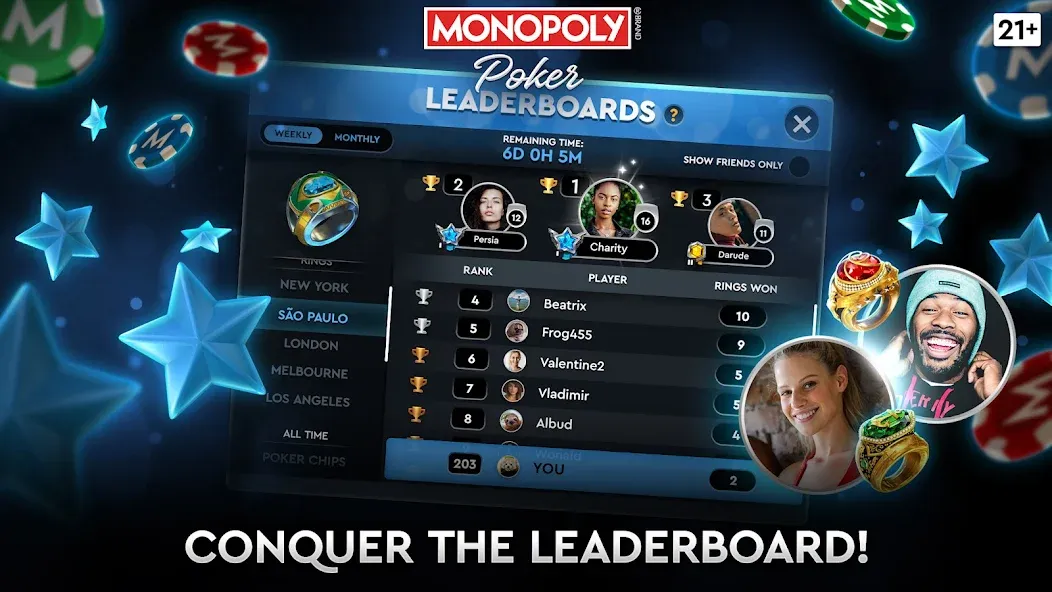 MONOPOLY Poker - Texas Holdem — скачать мод: Безлимитные фишки и открытые столы — скриншот 5 MONOPOLY Poker - Texas Holdem — скачать мод: Безлимитные фишки и открытые столы — скриншот 5