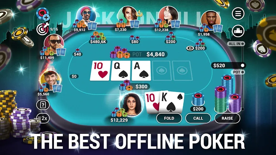 Poker World, Offline TX Holdem MOD APK скачать на Андроид — Безлимитные фишки и все турниры открыты — скриншот 1 Poker World, Offline TX Holdem MOD APK скачать на Андроид — Безлимитные фишки и все турниры открыты — скриншот 1